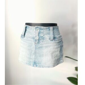 ◾️Y2K Vintage Garage 2000s Low Rise Mini Micro Denim Skirt Skort
